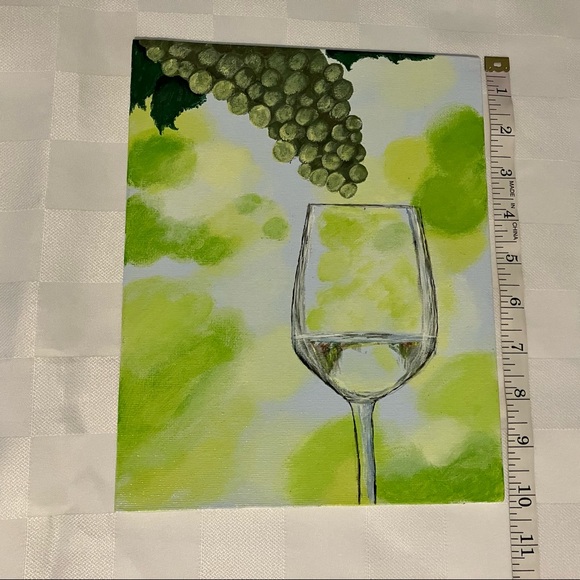 Wine Art Acrylic Painting on Canvas Board, 8" x 10" - Picture 4 of 5
